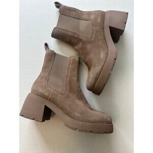 Steve Madden Brontey Chelsea Boots Women’s 8.5 Tan Suede Lug Sole Ankle